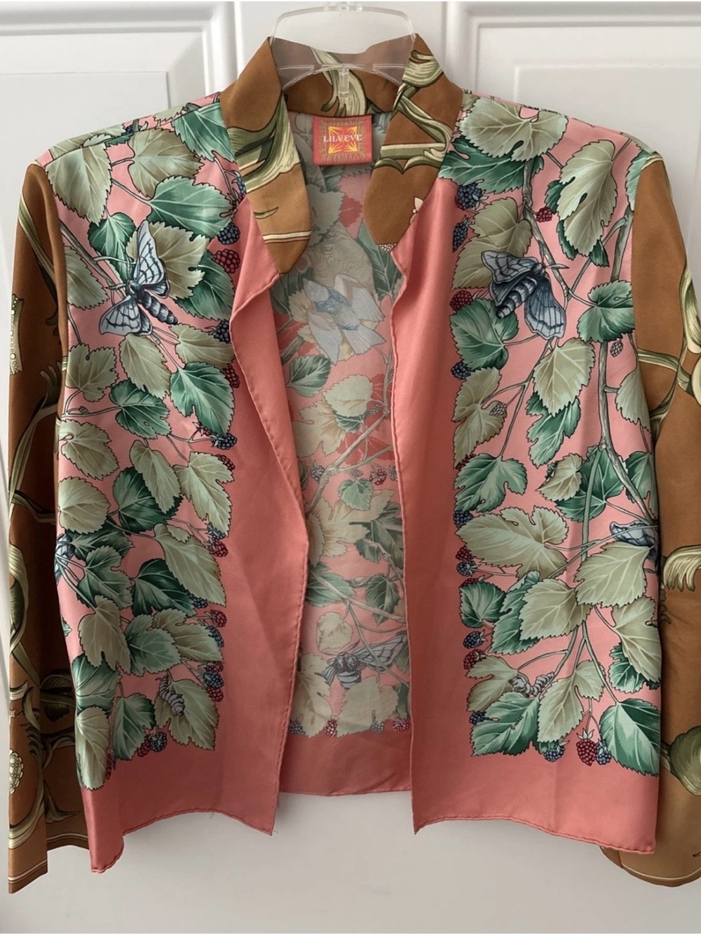 Lily Eve Silk Hermes’Scarf Open Jacket Silk Warm 1995 “RARE”